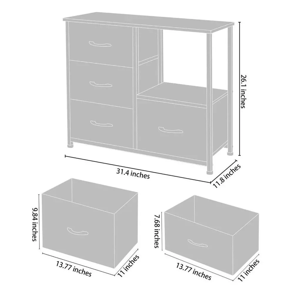 AZL1 Life Concept Storage Tower with Shelves, 4 Drawers Closet Organizer